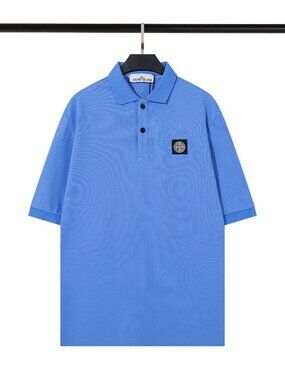 Stone Island Blue Short Sleeve Polo Shirt